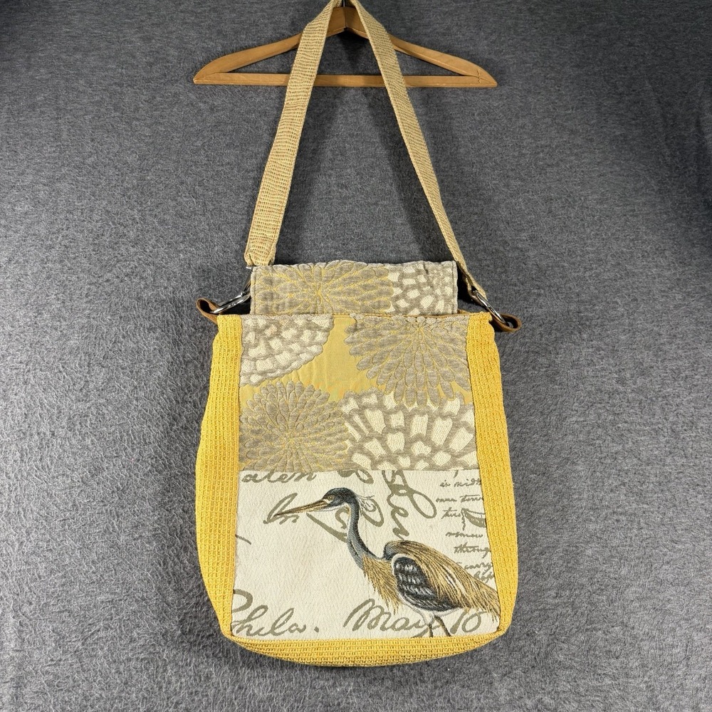 Kindred Spirit Style Hobo Boho Bag Purse Tapestry Corduroy Mustard Floral‎ USA